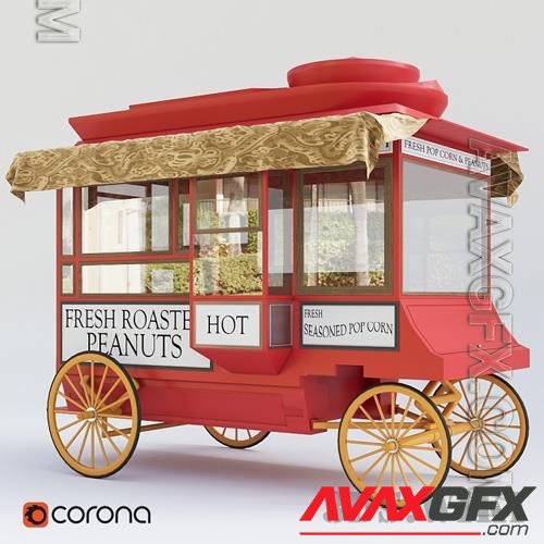 Popcorn wagon - 1903 Cretors Model C 3D Model