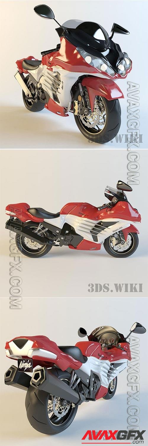 Kawasaki motorcycle 3D Model