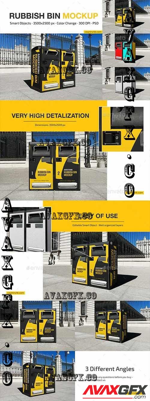 Advertising Rubbish Bin Mockup Set - 37895643 - 7221190