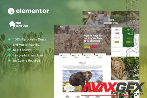 TF Zooventour - Safari & Zoo Elementor Pro Template Kit 38080792