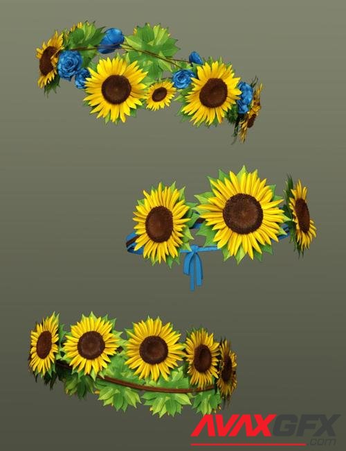 Sunflower Headbands for Genesis 8 and 8.1 Females