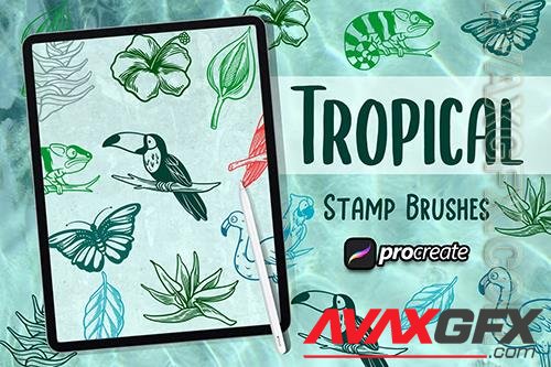 Tropical element Brush Stamp