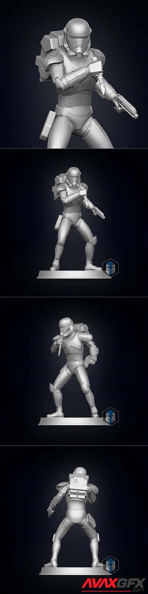 Bad Batch Hunter Figurine - Pose 4 – 3D Print