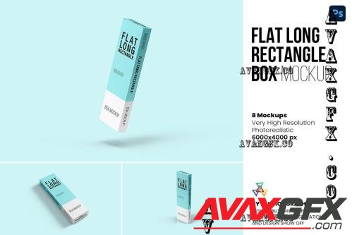 Flat Long Rectangle Box Mockup - 7190848