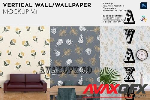 Vertical Wall/Wallpaper Mockup v.1 - 7256411