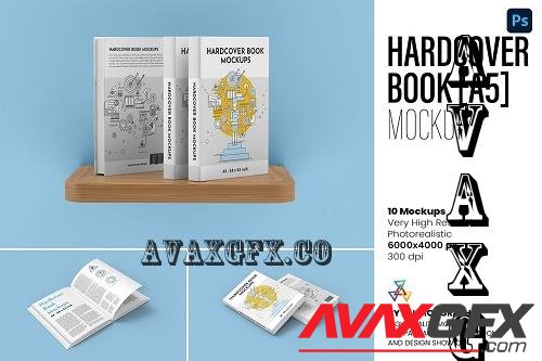 Hardcover Book Mockups - A5 - 7246958