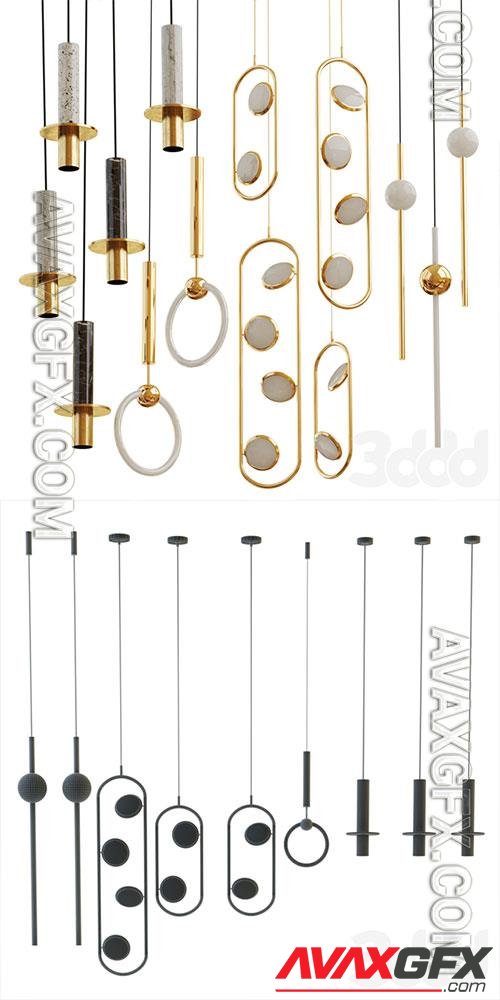 Set from Suspendeds Chandeliers Lee Broom 3D Model