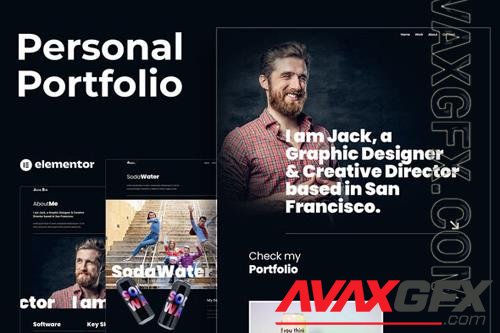 TF Jack.Dir - Personal Design Portfolio Elementor Template Kit 38052498