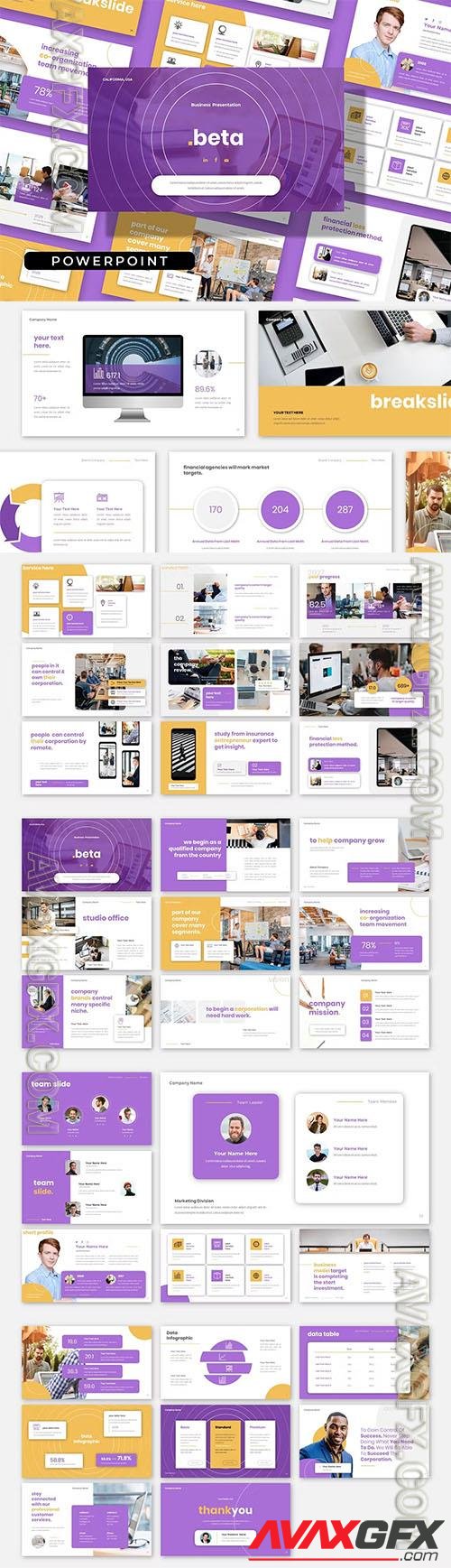 Beta - Pitch Deck Business Company Powerpoint, Keynote and Google Slides