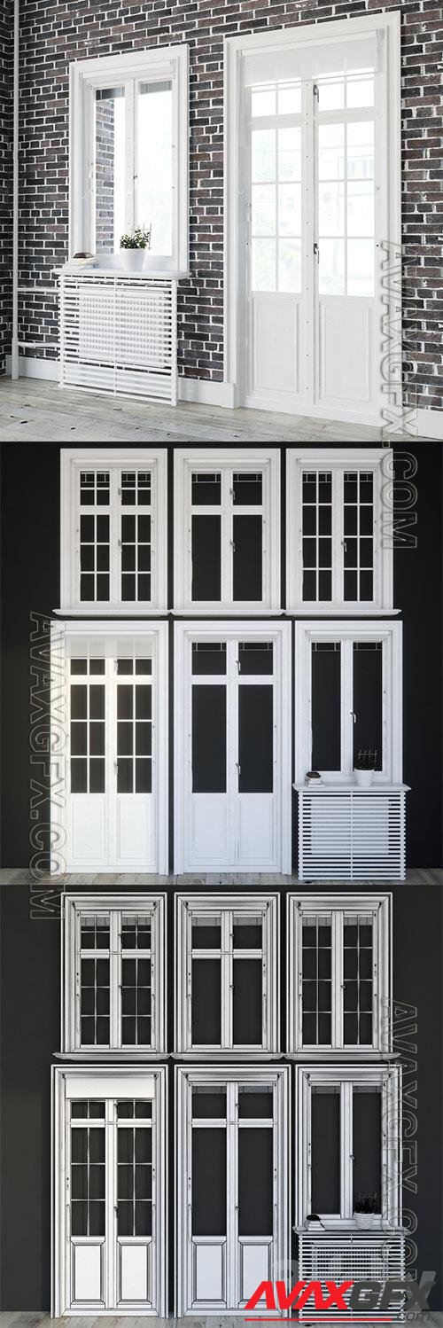 Windows in Scandinavian style 3D Model