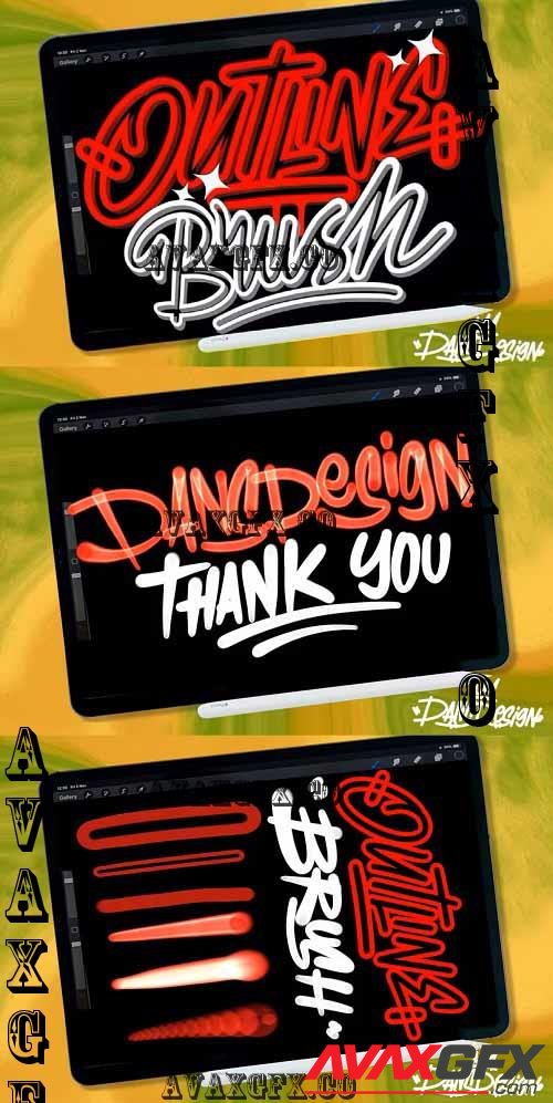 Dans Outline Lettering Brush