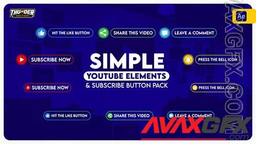 Simple YouTube Elements And Subscribe Button Pack 36080402