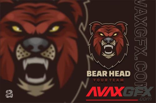 Bear Head Character Mascot Logo