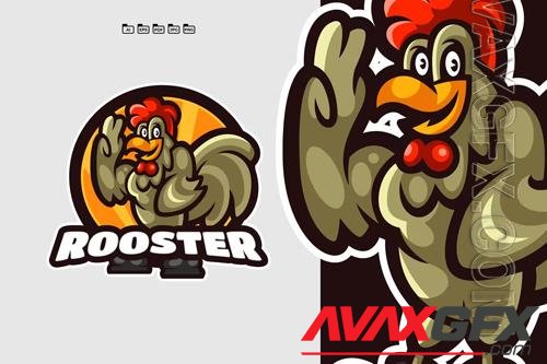 Rooster Cartoon Character Logo Template