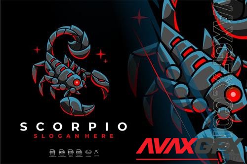 Modern Mecha Robotic Zodiac Scorpio Logo Design
