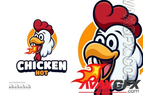 Hot Chicken Cartoon Logo