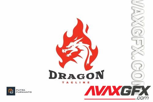 Burning Fire Dragon logo Design