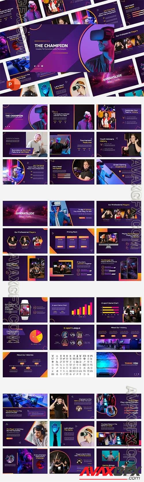 The Champion - Esport Game Powerpoint, Keynote and Google Slides Template