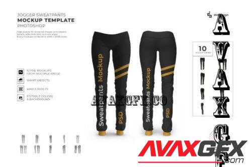 Jogger Sweatpants Mockup Template Set