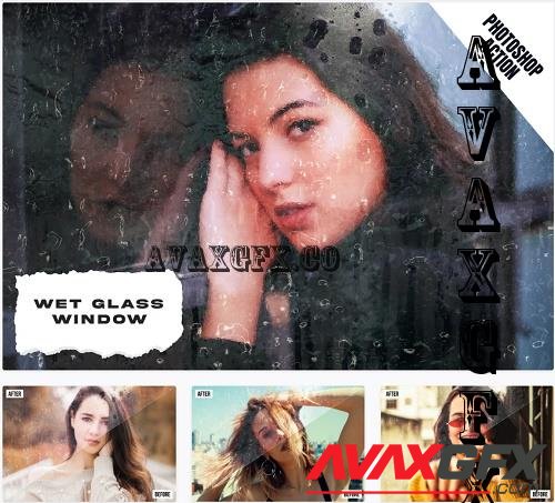 Wet Glass Window Photoshop Action