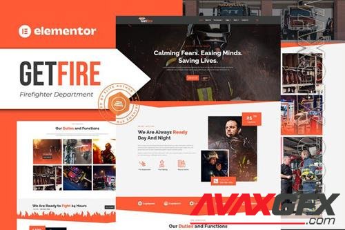 TF Getfire v3.6 v3.5  - Firefighter Department Elementor Template Kit 38125881