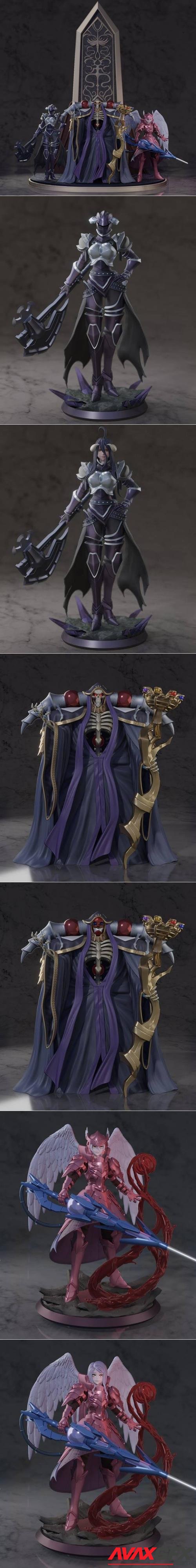 Overlord Diorama - Ainz, Albedo and Shalltear – 3D Print