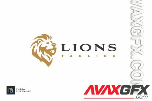 Lion Head Silhouette Logo Design