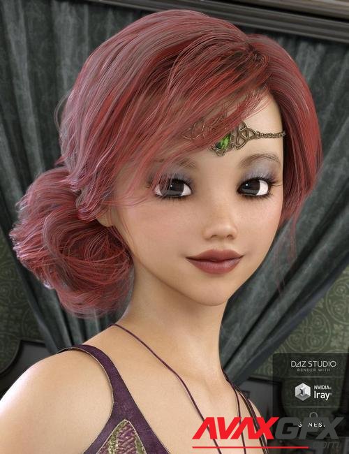 Messy Bun Hair for Genesis 3 and 8 Female(s)