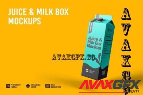 Juice & Milk Box Mockup - 7241250