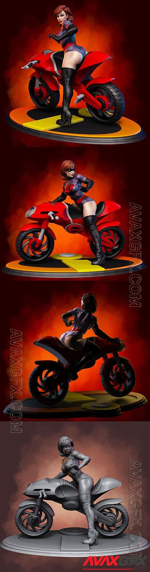 Elastigirl and Elasticycle - The Incredibles Fan Art 3D Print Model