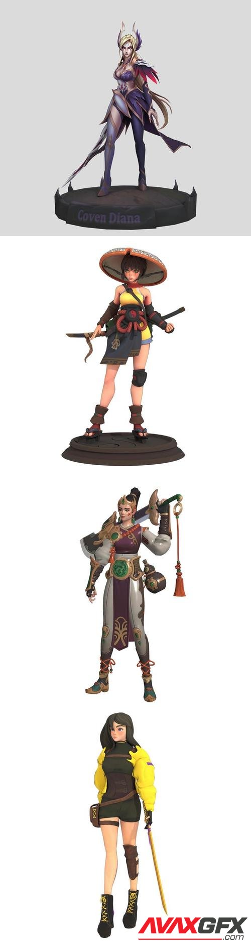 Tibet dragon and Radia and Coven Diana fanart and Kino the free soul – 3D Print