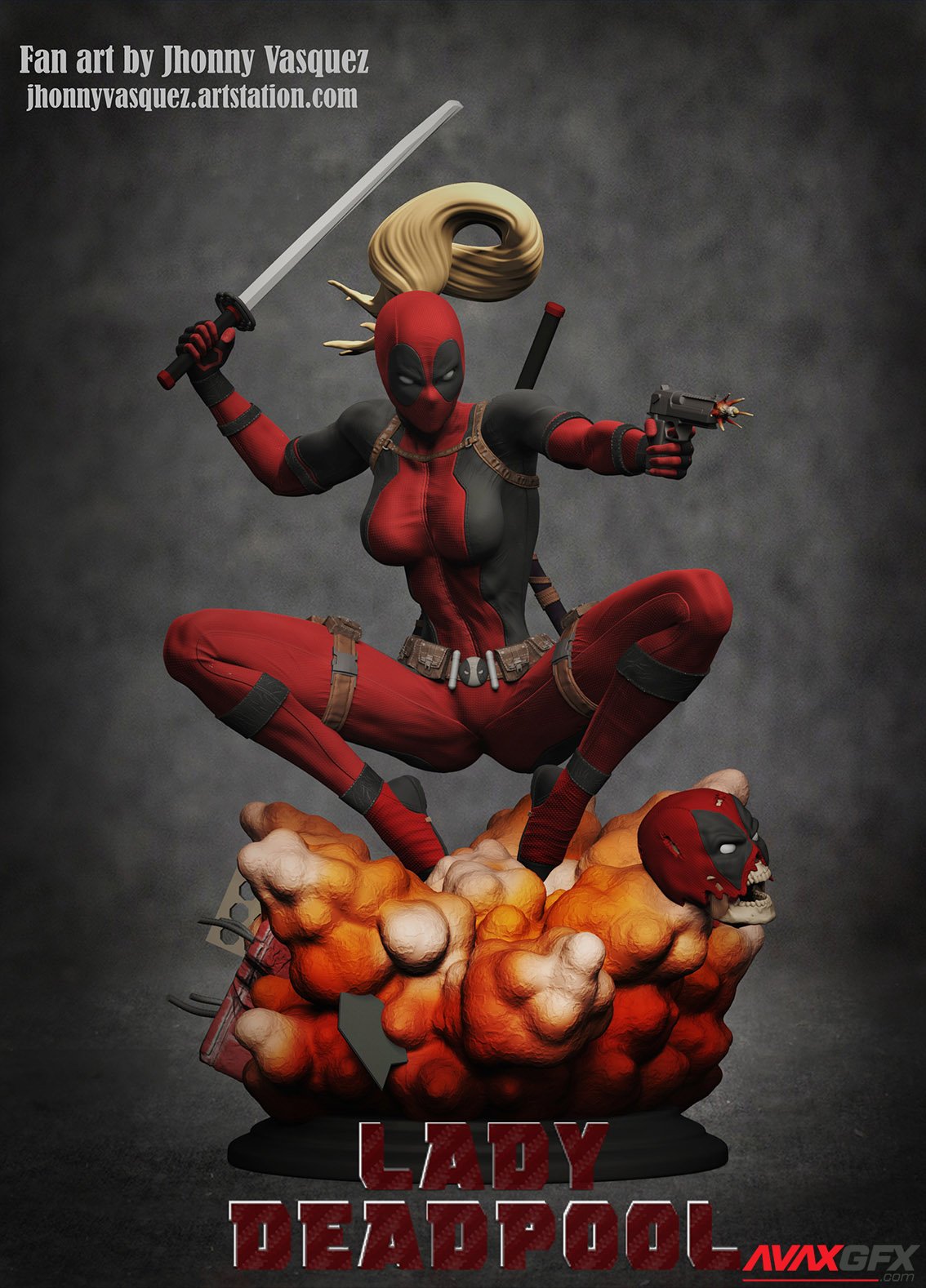 Lady Deadpool 3D Print