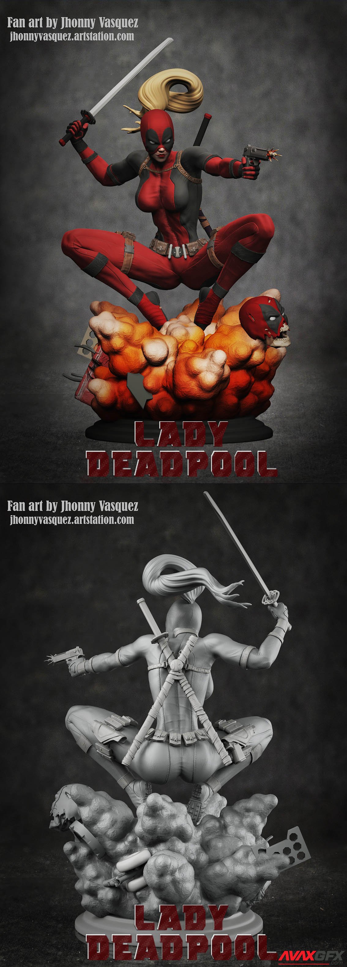 Lady Deadpool 3D Print