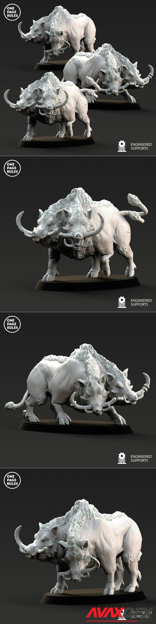 One Page Rules - Beastmen Crazed Boars – 3D Print