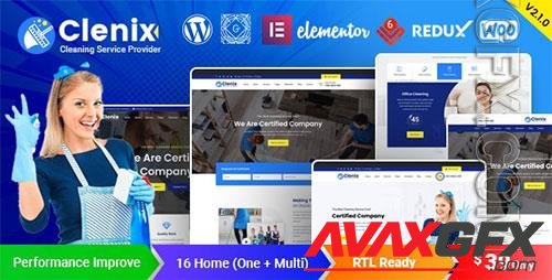 ThemeForest - Clenix v2.1.0 - Cleaning Services WordPress Theme - 25009704