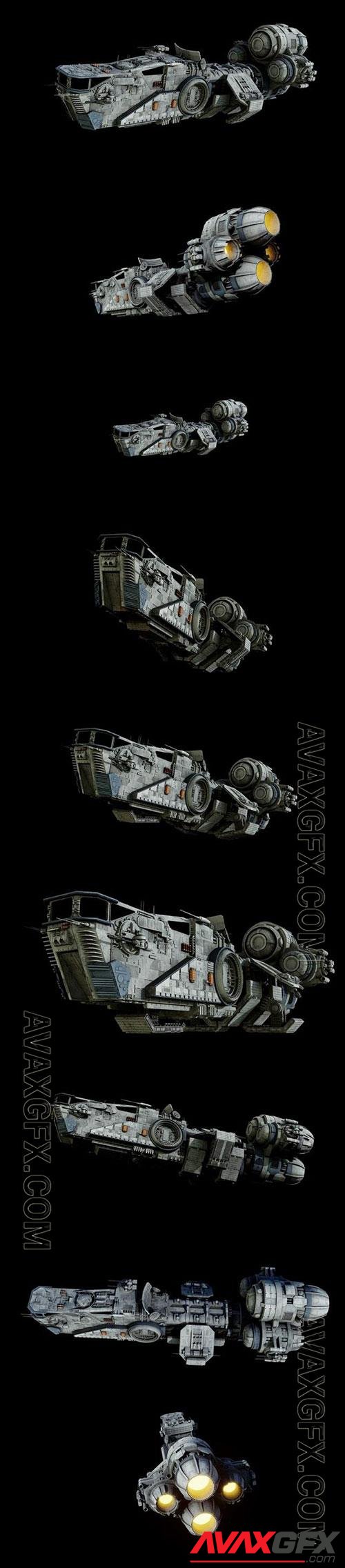 Corellian Acklay-type light freighter 3D Model » AVAXGFX