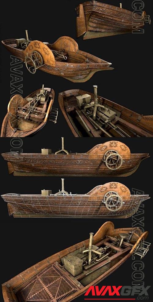 Pyroscaphe - 1783 Original Steamboat 3D Model