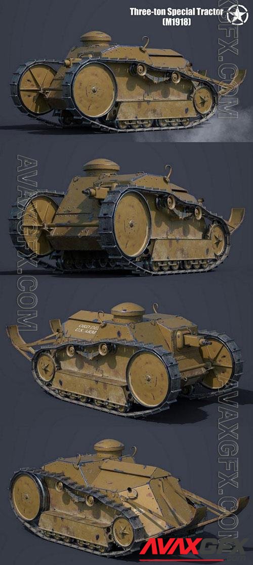 Ford 3-Ton tank M1918 3D Model