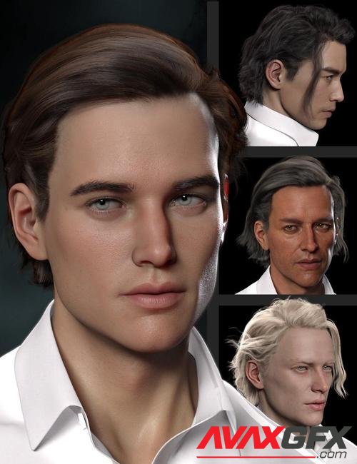 dForce Pitt Bull Hair for Genesis 3, 8, and 8.1 Males