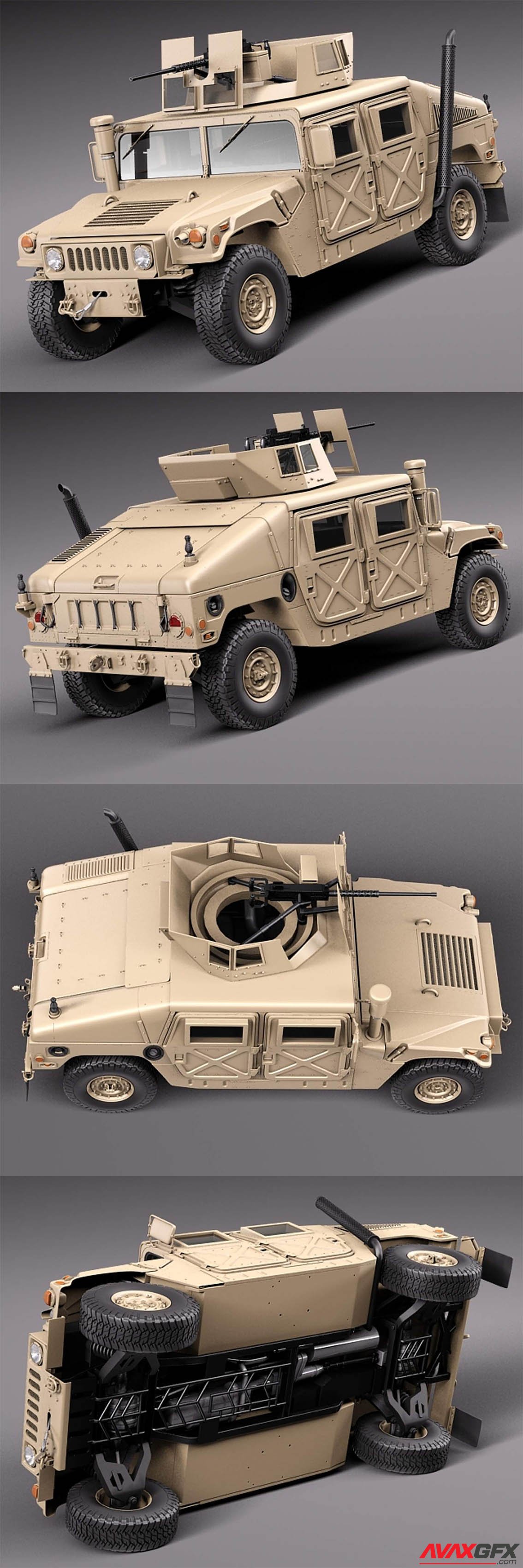 HMMWV Humvee Hummer Military Vechicle 3D