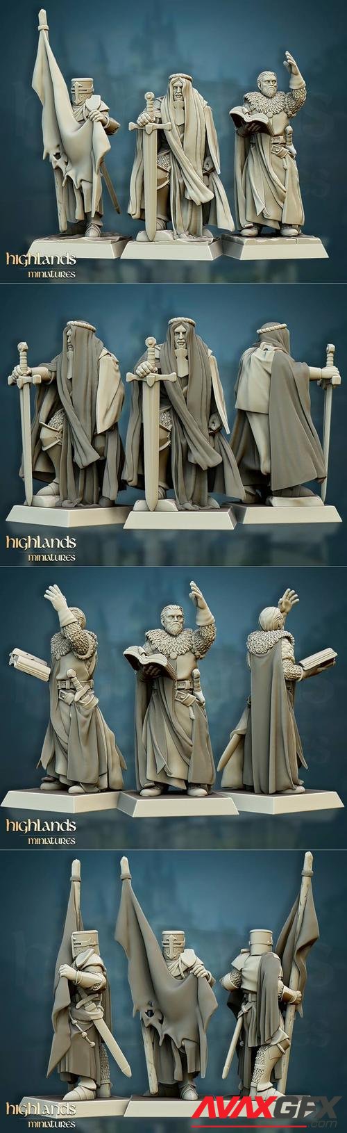 Highlands Miniatures - Crusaders Command Group – 3D Print