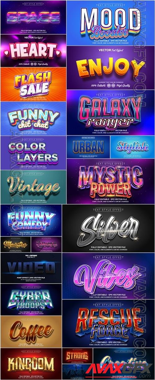 3d editable text style effect vector vol 1050