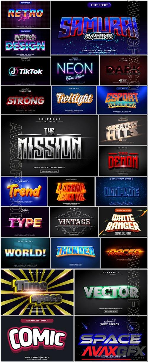 3d editable text style effect vector vol 1054