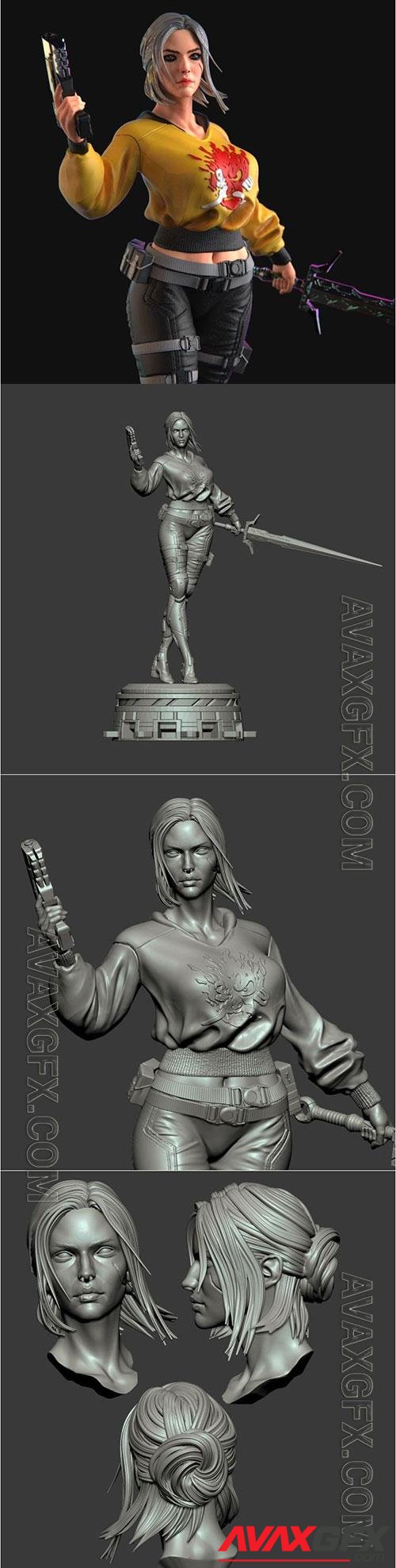 Ciri Cyberpunk 2077 3D Print Model