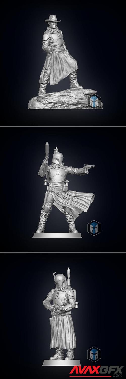 Boba Fett Figurine Pose 1, 3, 5 – 3D Print