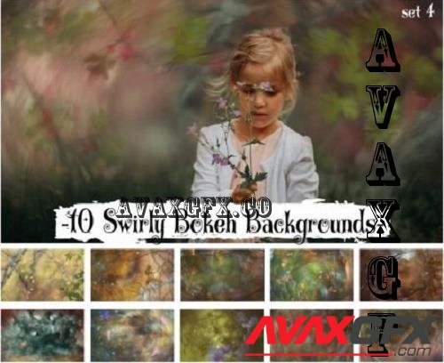 Swirly Bokeh Overlays, Bokeh Background Set 4