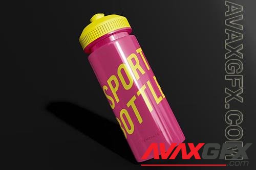 Floating Plastic Sport Bottle Mockup