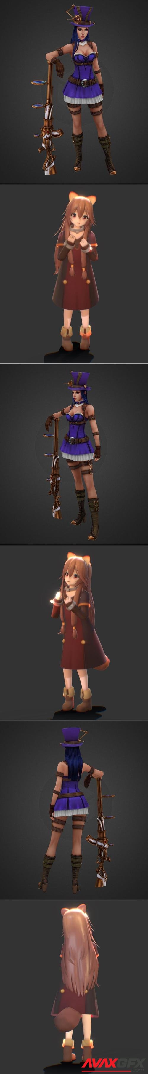 Riot art contest Caitlyn and Raphtalia 1k FOLLOWER – 3D Print