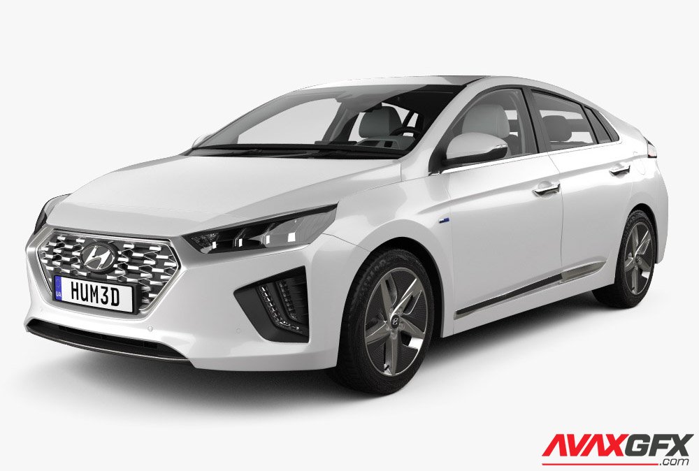 Hyundai Ioniq hybrid with HQ interior 2019 3D