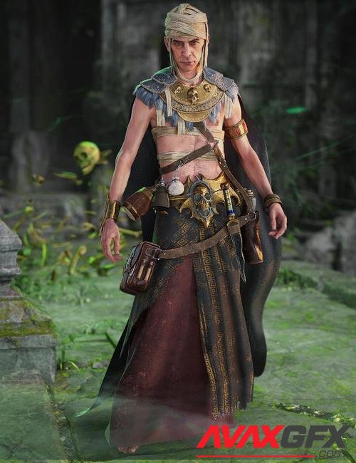 dForce Necromancer Outfit for Genesis 8.1 Male